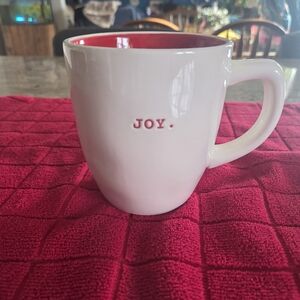 Rae Dunn White and Red Joy Mug